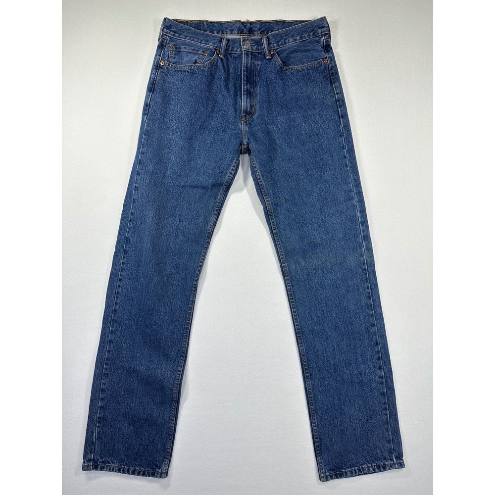 Levi's 505 Regular Fit Jeans Mens‎ 34x36 Medium Dark Denim Straight Leg Cotton